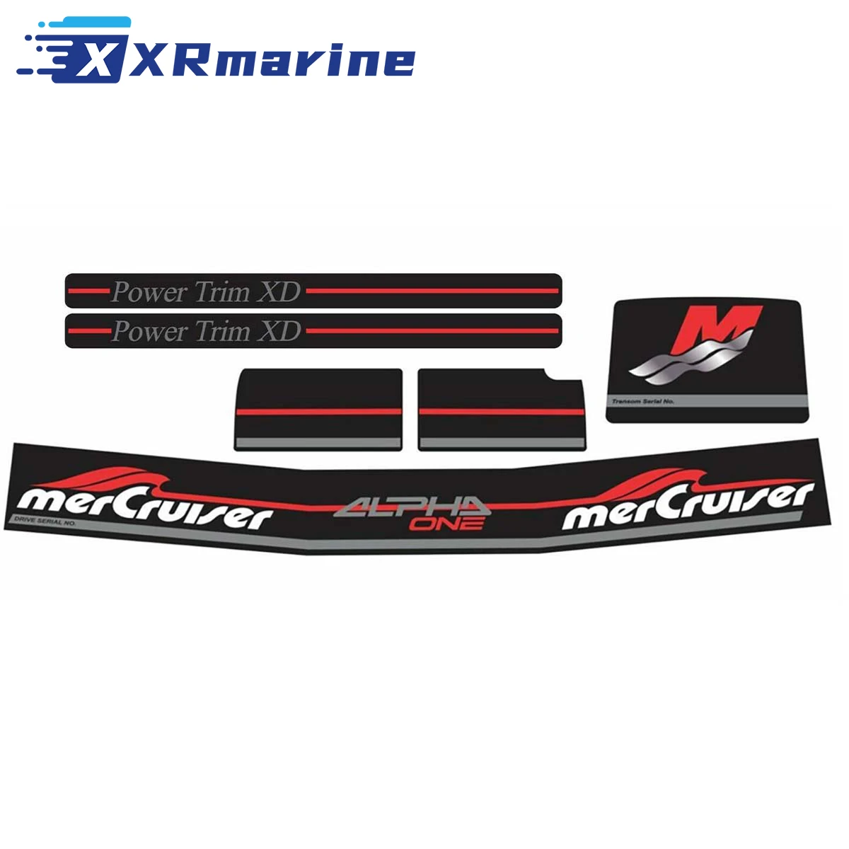 W/Red Rams Sticker Set Per Mercruiser Il Più Completo Alpha One Gen Two Red Muslimate 861431A98