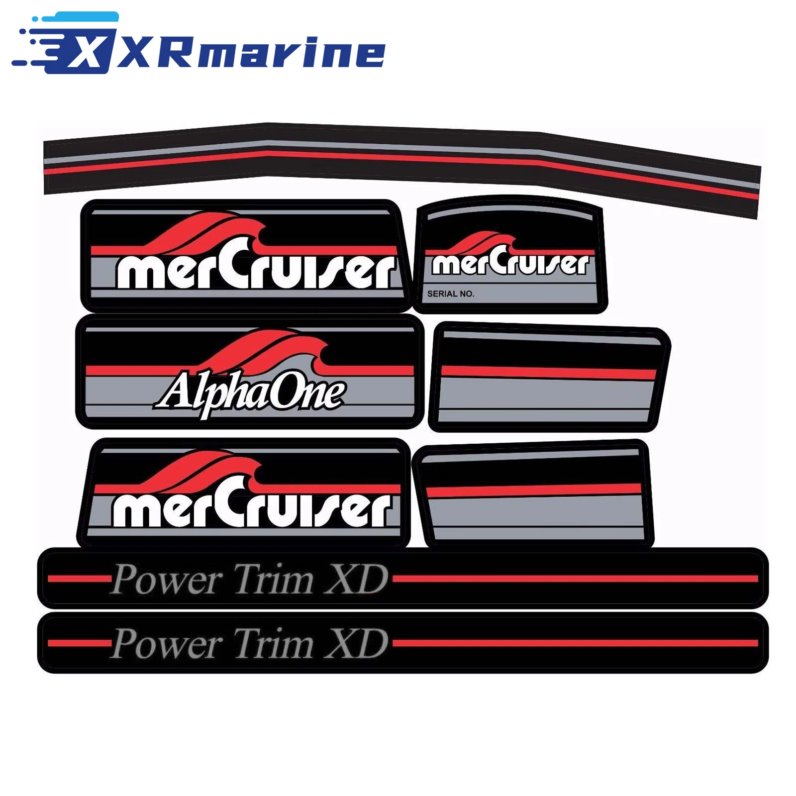 W/Red Rams Sticker Set Decalcomania 3906 Per Mercruiser Il Più Completo Red Alpha One Gen One Muslimate 13682A90