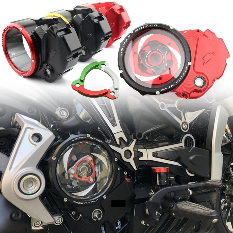 Per Ducati X Diavel X-Diavel Xdiavel 1200 1260 Racing Clear Clutch Cover E Spring Retainer 2016-2024 Accessori Moto