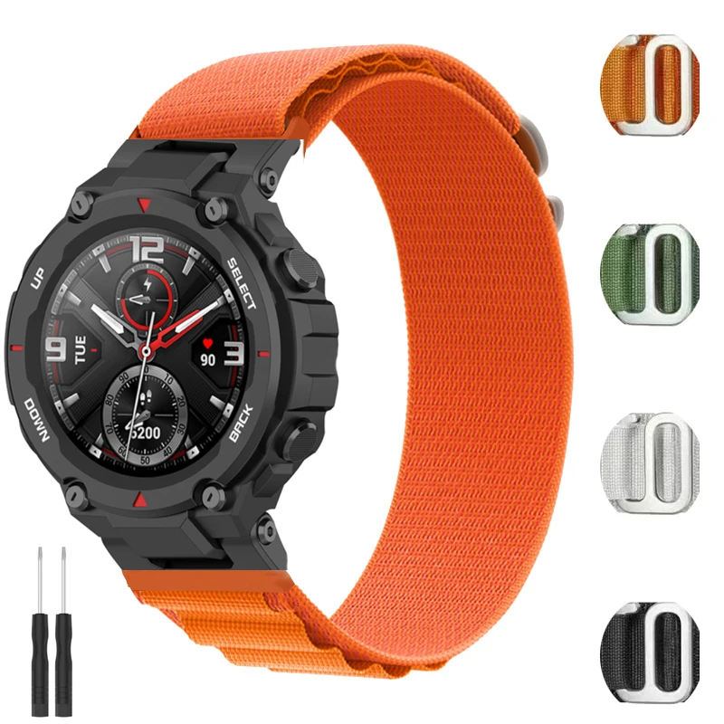 Cinturino In Nylon Alpine Loop Per Amazfit T-Rex/T Rex Pro Smart Watch Band Cinture Sostituibili Per Huami Amazfit Trex 2 Correa Wristband