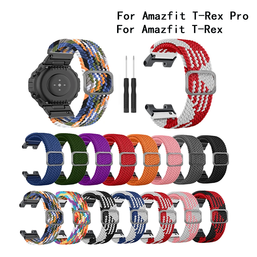 Cinturino Di Ricambio In Nylon Per Amazfit T-Rex /T-Rex Pro Smart Watch Strap Per Xiaomi Huami Amazfit T Rex Smart Watch Band