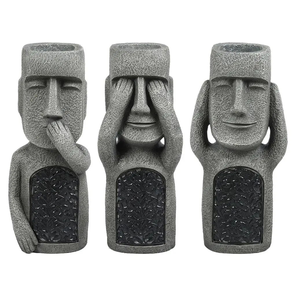 Durevole Polyresin Art Easter Island Statue Funny Moai Monolite Sculpture