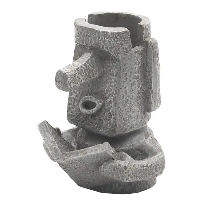 Porta Occhiali Da Sole Moai Head Planter Pot Desktop Glasses Stand Creative Makeup Brush Holder Island Sculpture Island Head Statue