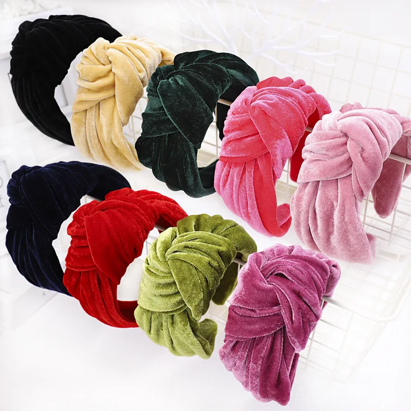 Della Boemia Velluto Nodo Hairband Handmade Annodato Accessori Per Capelli Fascia
