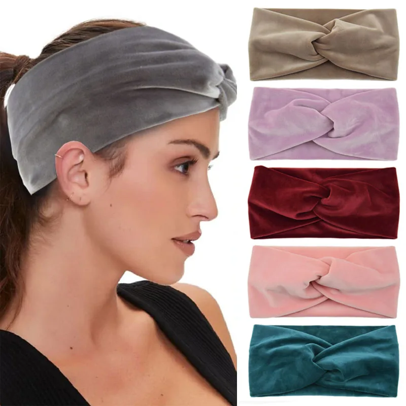 Fasce Incrociate In Velluto Autunno Inverno Per Le Donne Fasce Per Capelli In Tessuto Per Orecchie Larghe Più Calde Per Le Donne Accessori Per Capelli