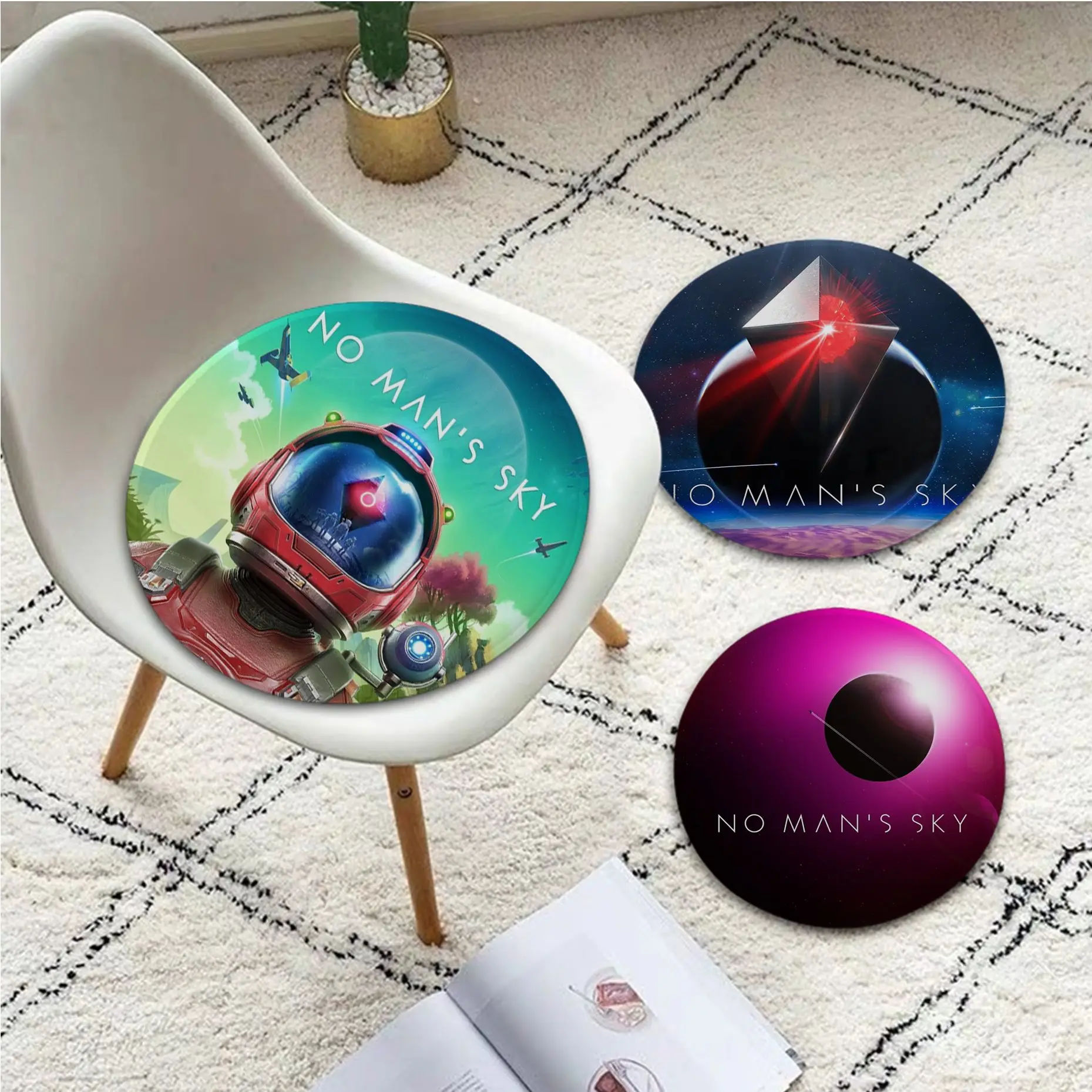 No Man'S Sky Four Seasons Sgabello Pad Patio Home Kitchen Office Chair Seat Cushion Pads Divano Seat 40X40Cm Glutei Pad
