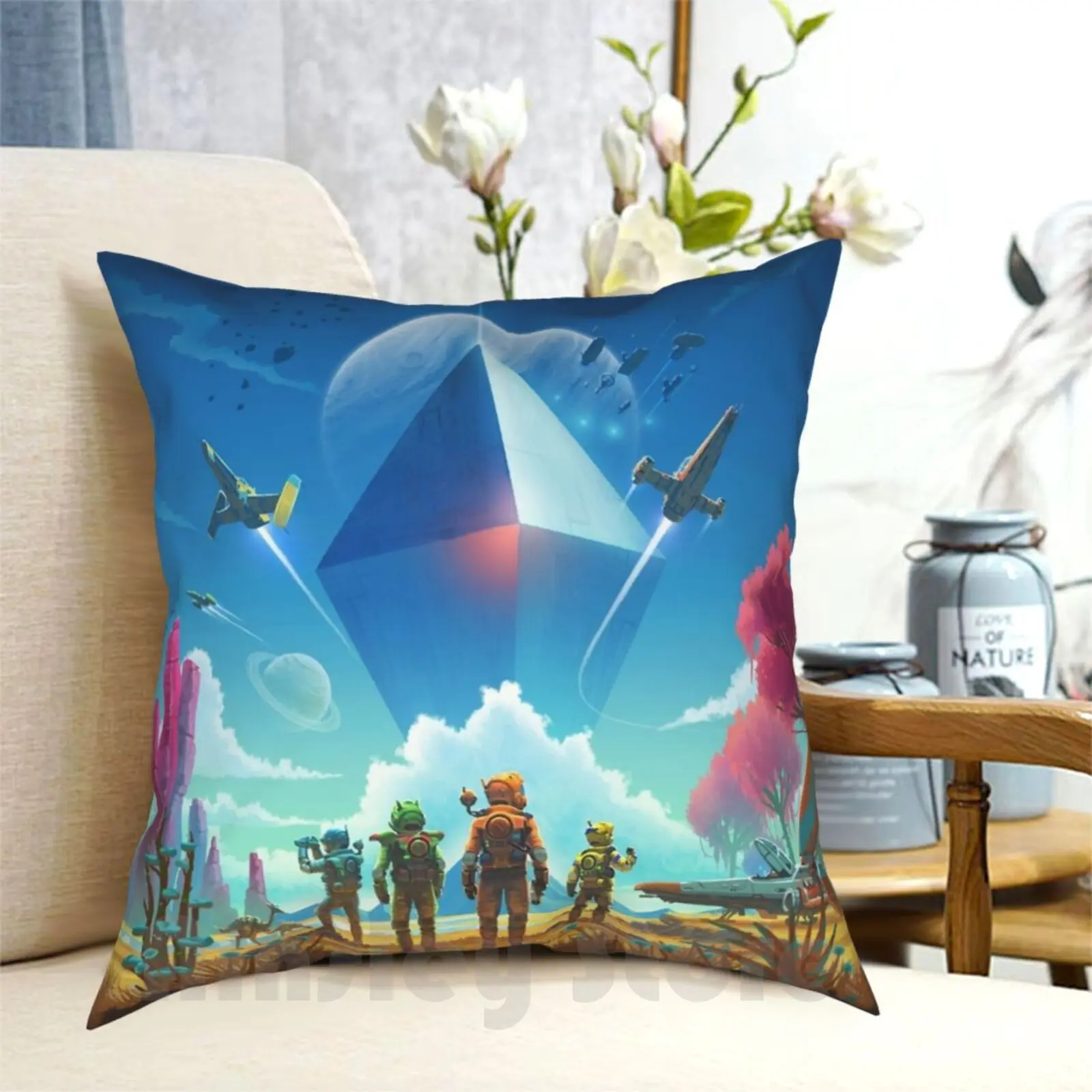 Federa Per Cuscino Sky No Man Stampata Cuscino Da Tiro Morbido Per La Casa No Mans Sky Games Gaming Gaming Art