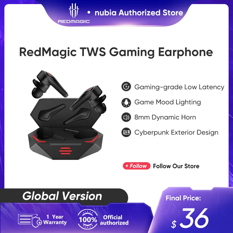 Nubia Redmagic Tws Auricolare Da Gioco Per Redmagic 8S Pro Auricolari Bluetooth Wireless Redmagic Dao Tws Auricolari 39Ms Bassa Latenza