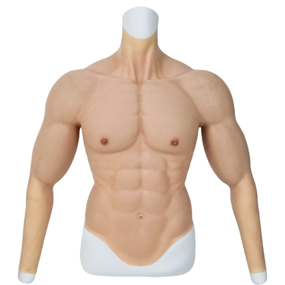 Tuta Muscolare Pettorale Finta In Silicone Con Braccia Muscolari Per Uomo Cosplay Abs Artificiale Drag Queen Transvestite Crossdresser
