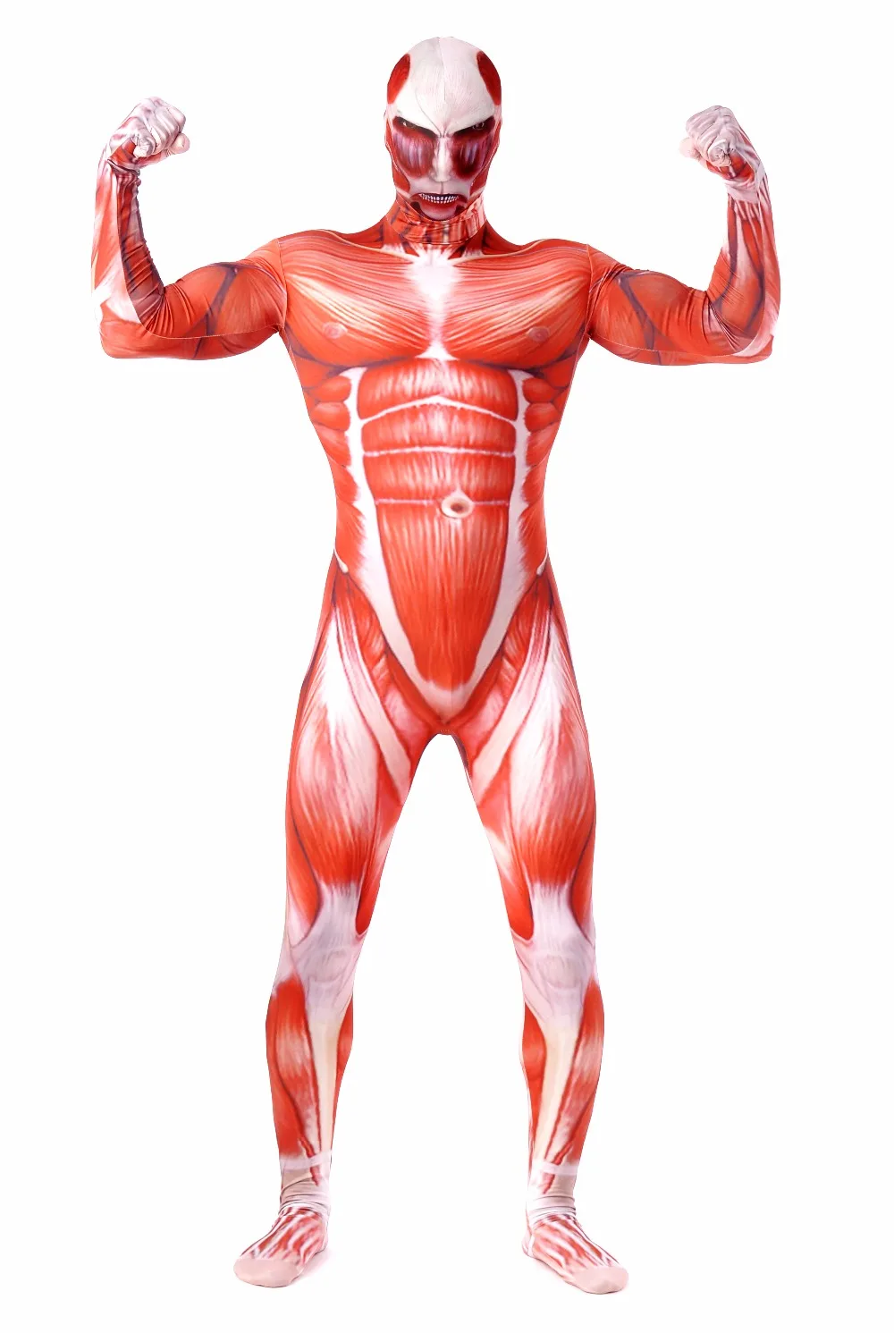 Traspirante Attack On Titan Cosplay Costume Zentai Suit Uomini Muscolosi Full Body Spandex Lycra Suit One Piece Spandex Catsuit