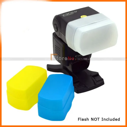 3 Colore Bianco + Giallo + Lampo Azzurro Diffusore Rimbalzo Dome Soft Box Per Speedlite 430Ex 430 Ex Ii
