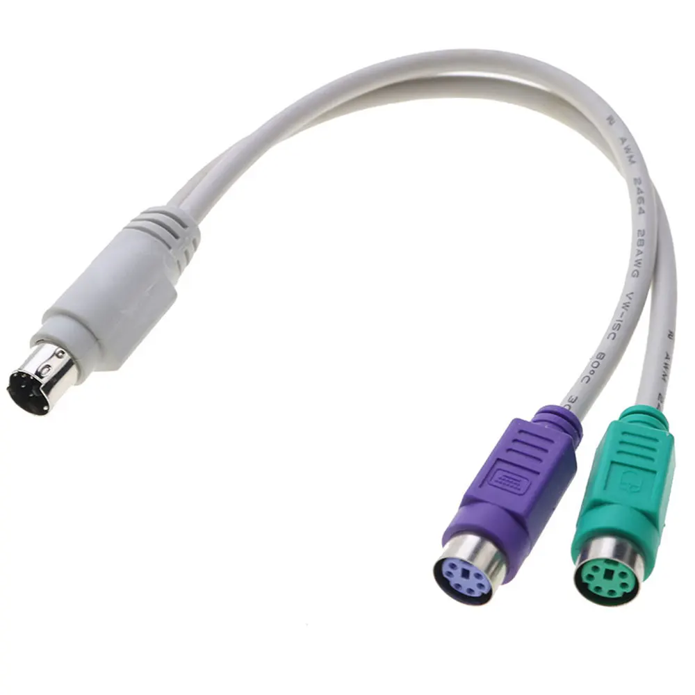 1 Pz Scheda Madre Ps2 Ps/2 Maschio A 2 Femmina Mouse Tastiera Splitter Cavo Adattatore 6-Pin Mini Din Mouse Lettore Di Schede Scanner Laser
