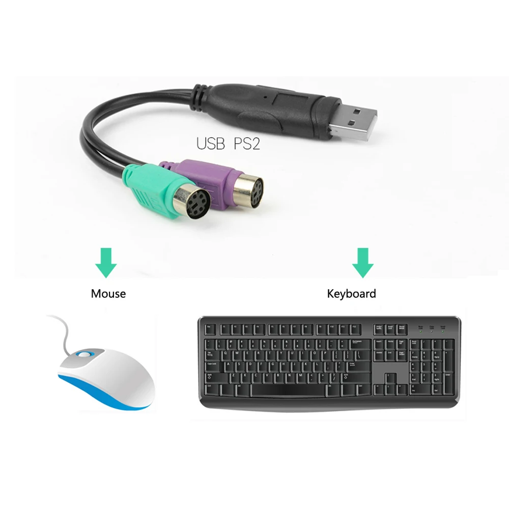 A 6 Per Tastiera Maschio Y Cavo Usb Splitter Pin Estensione Femmina Ps/2 Adattatore Connettore Mouse Scanner
