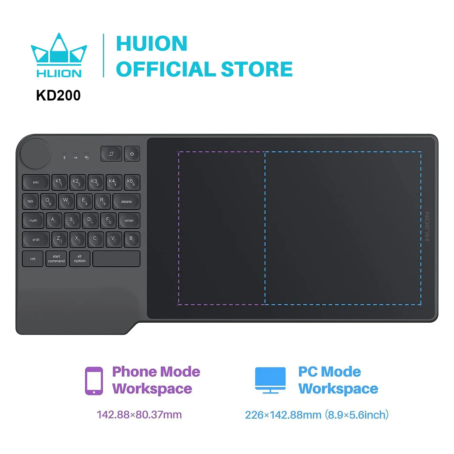 Huion Graphics Tablet Osu Game Keydial Kd200 Tablet Penna Senza Batteria Disegno Grafico Digitale Wireless Con Tastiera