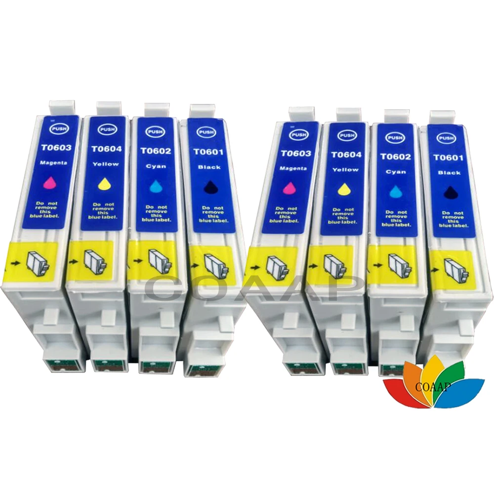 8Pk Inchiostro Per Epson Compatibile 60 T0601-T0604 Stylus C88 + C68 C88 Cx3800 Cx4200 Cx4800 5800
