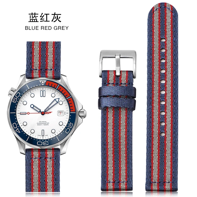 Per Omega Strap Seamaster 300 Speedmaster 8900 Marine Cavalluccio Marino Diving600 American Cup Limited Edition Series Cinturino In Nylon 20 22Mm