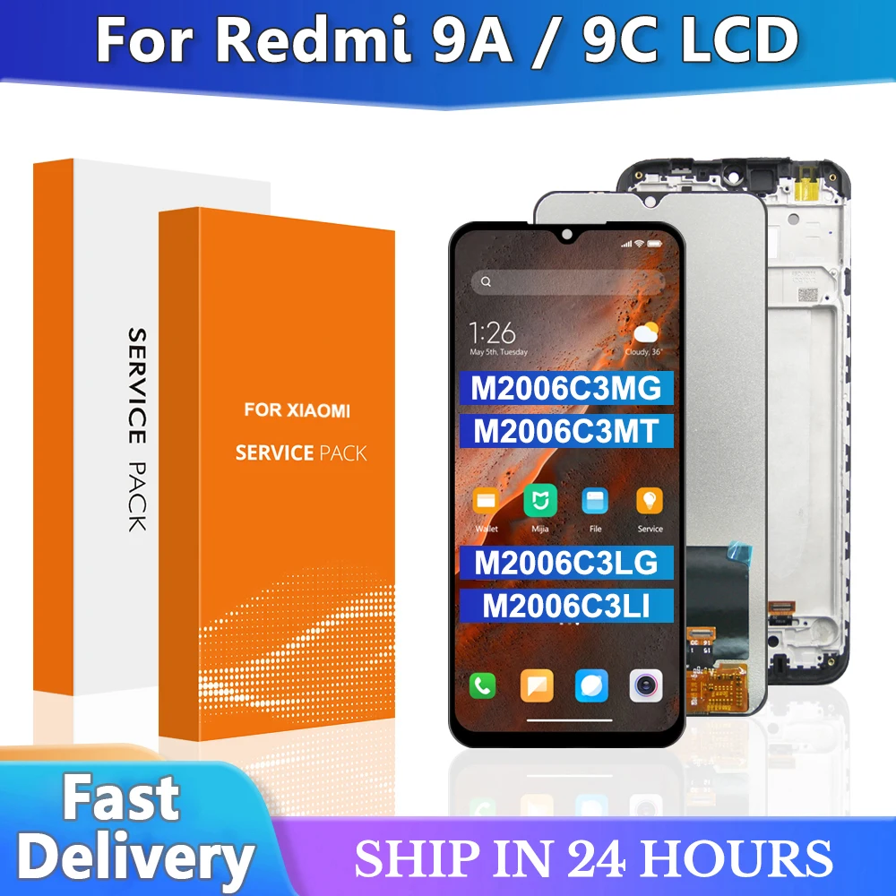 Per Xiaomi Redmi 9A Lcd M2006C3Lg Touch Screen Parti Di Ricambio Per Display Lcd M2006C3Mg Redmi 9C Con Cornice