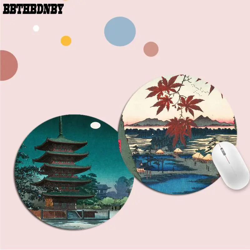 I Tuoi Tappetini In Stile Giapponese Art Japan Custom Laptop Gaming Round Mouse Pad Gaming Tappetino Per Mouse Per Pc Laptop Notebook