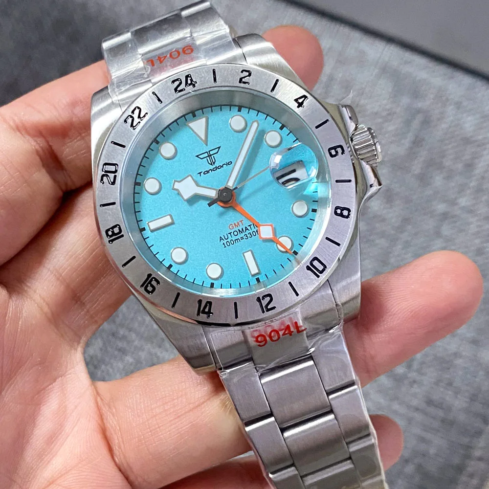 S Nh34 Gmt Diver Watch Men Master Ii Orologio Da Polso Meccanico 24 Ore Lunetta In Acciaio 200M Impermeabile Oyster 904L Band Marca Tandorio