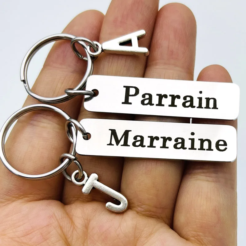 Parrain Francese Keychain Ine Portachiavi Padrino Regalo Madrina Portachiavi Portachiavi Personalizzato Papa D'Amour Tata D'Amour Gioielli