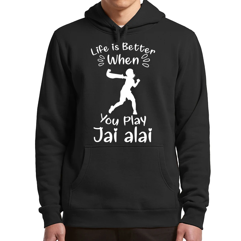 La Vita È Migliore Quando Giochi Jai Alai Felpa Con Cappuccio Divertente Pelota Vasco Jai Alai Sport Pullover Da Uomo Maniche Lunghe Abbigliamento Mor