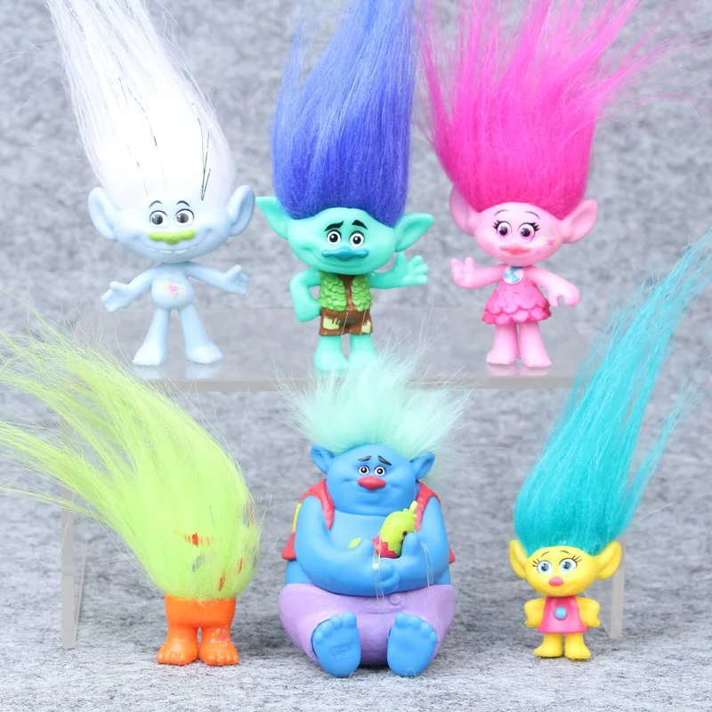 6Pcs Y Trolls Toys Action Figure Poppy Branch Biggie Guy Diamond Smidge Cloud Guy Critter Figure Per Bambini Regalo Di Compleanno