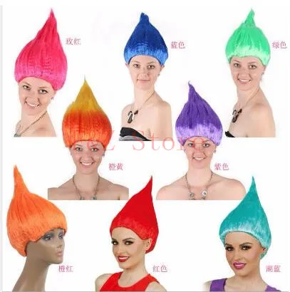 20Pcs Trolls Poppy Wig For Kids 36Cm Wig Children Cosplay Party Supplies Trolls Wig 8 Colors Birthday Party Wigs Dhl Free