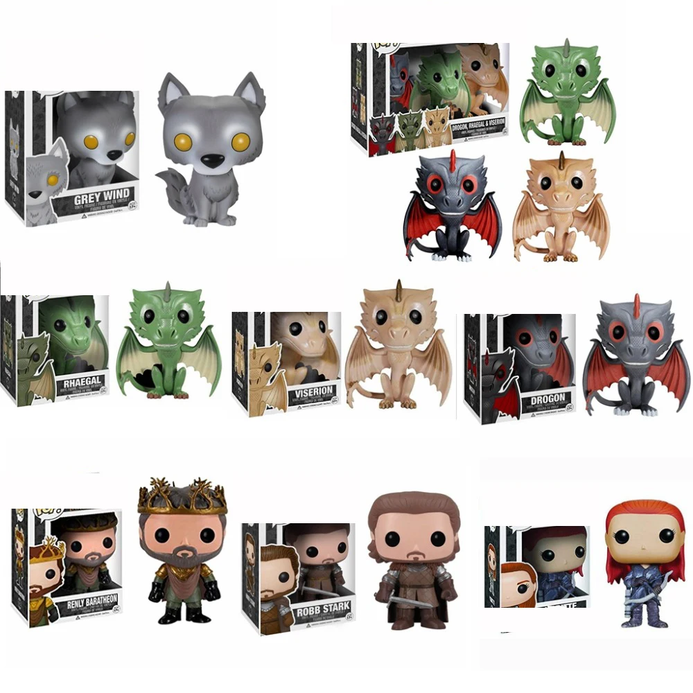 Funko Pop Game Jon Of Thrones Snow Daenerys Grey Wind Renly Ygritte Robb Stark Figure Giocattoli Collezione Modello Giocattolo Regalo
