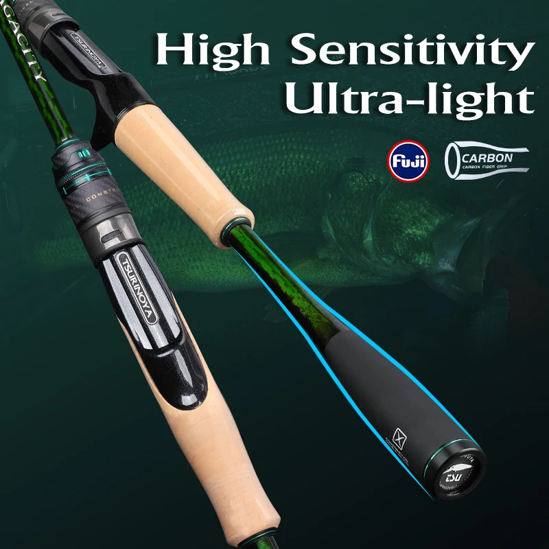 Tsurinoya F Action L Ml M Mh Sagacity Race Bass Fishing Rod Fuji Guide Rings 1.96M 2.03M 2.06M 2 Sezioni Spinning Casting Carbon