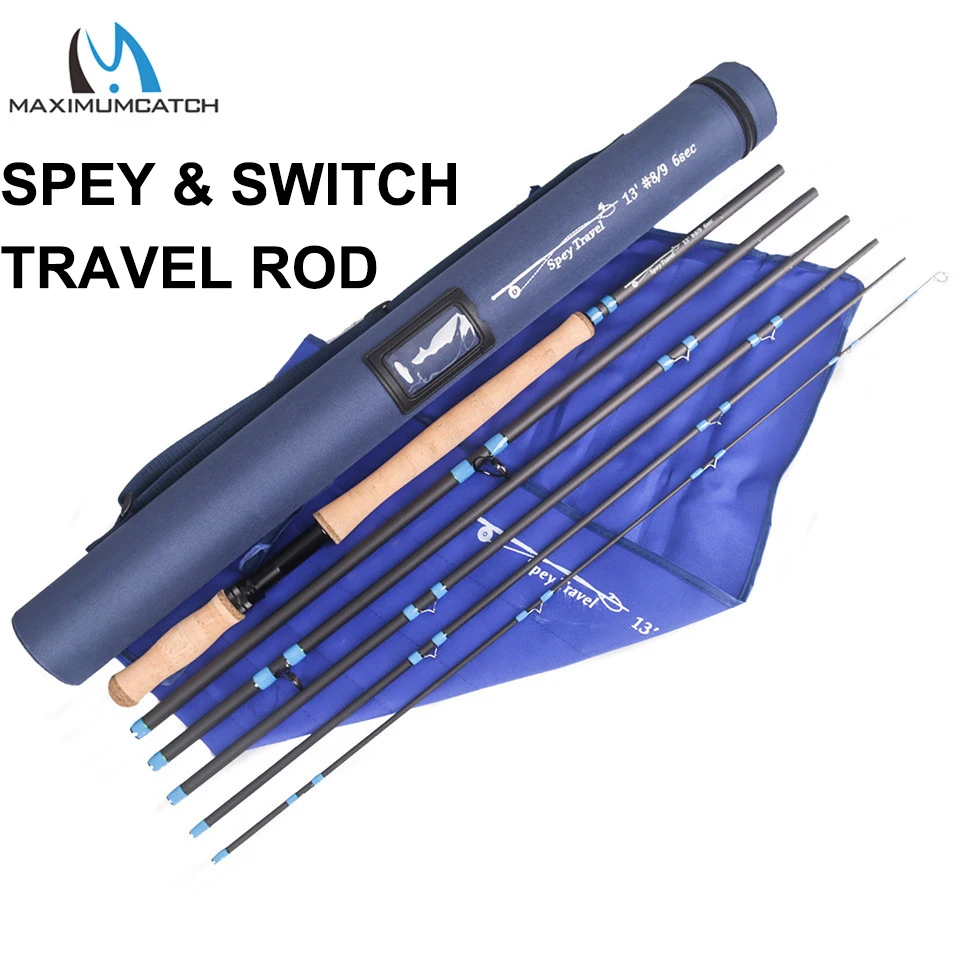 Maximumcatch 10/11/12/13/14Ft 5-10Wt Switch Spey 5-6Pc Canna Da Pesca A Mosca Da Viaggio Con Butts Da Combattimento Modificabili