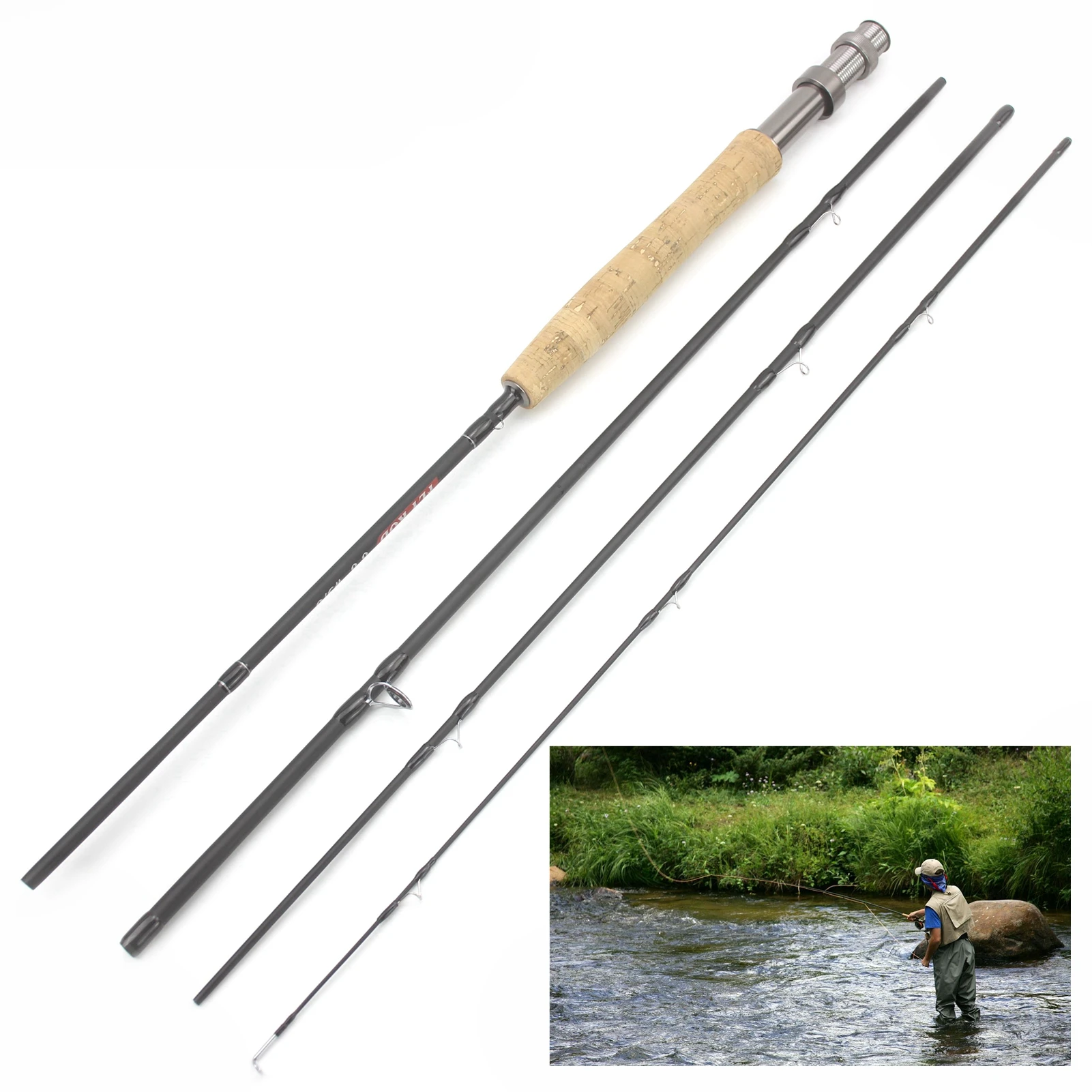 Nuovo 2.1M 7Ft Canna Da Pesca A Mosca King Fisher Fibra Di Carbonio Peso Ultraleggero Canna Da Pesca A Mosca Lake River Canna Da Mosca Merci Per La Pe