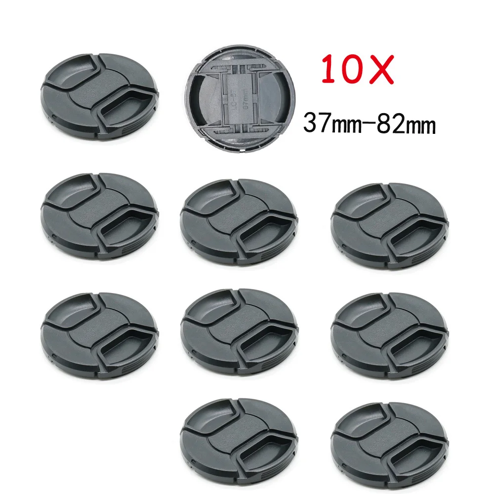10 Pezzi 37 40.5 43 46 49 52 55 58 62 67 72 77 82 Mm Snap-On Fotocamera Copriobiettivo Copriobiettivo Protezione Per Canon Leica Nikon Sony