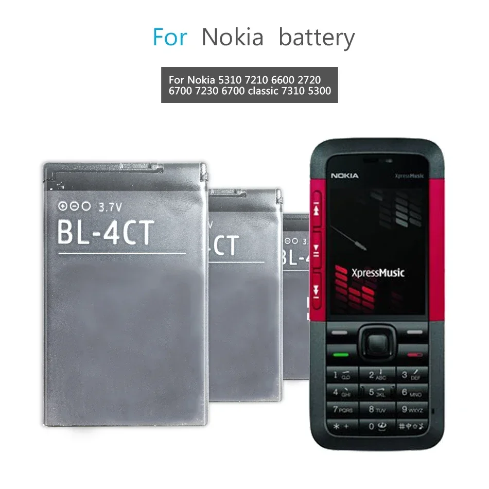 Batteria Del Telefono Cellulare Per Nokia 5310 6700S X3 X3-00 7230 7310C 5630 2720A 7210C 6600F Bl 4Ct Bl-4Ct 860Mah
