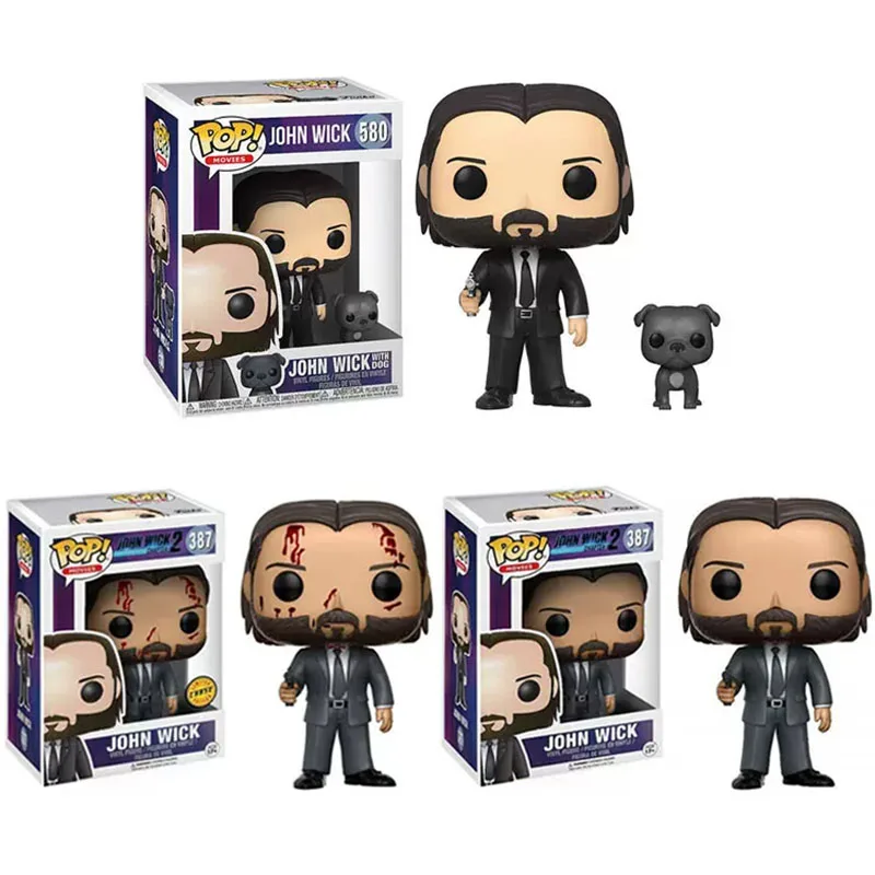 Funko Pop John Wick: Capitolo Vinyl Figure #580 John Wick Con Dog Action Figure Toys Hot Movie Vinyl Doll Gifts For Children
