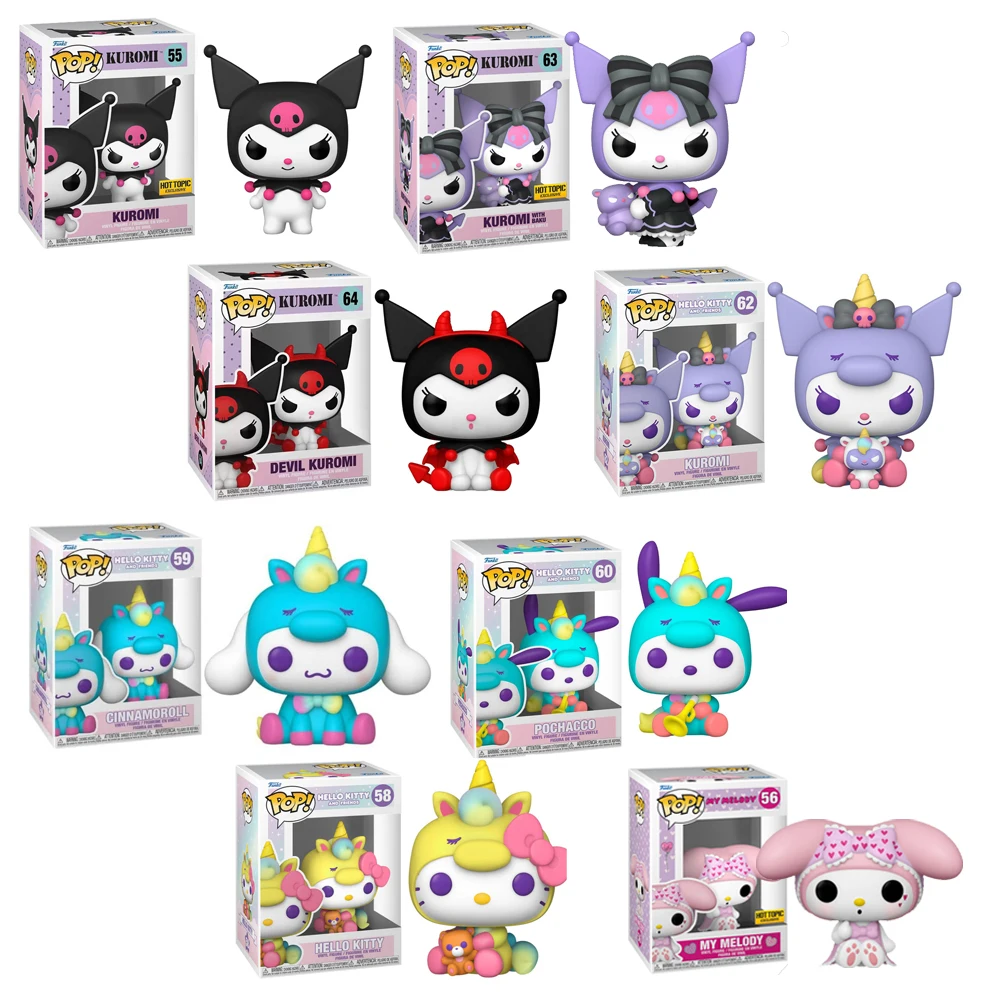 Funko Pop Kuromi #55 #62 #63 #64 Pochacco #60 Cinnamoroll #59 Giocattoli Modello Bambola Figura In Vinile