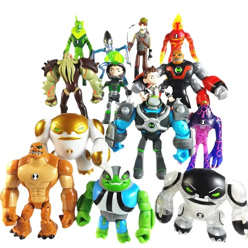 Bandai Genuine Ben Tennyson 10 Doll Monster Figure Toys Ben10 Omnitrix Table Ornaments Regali Per Bambini