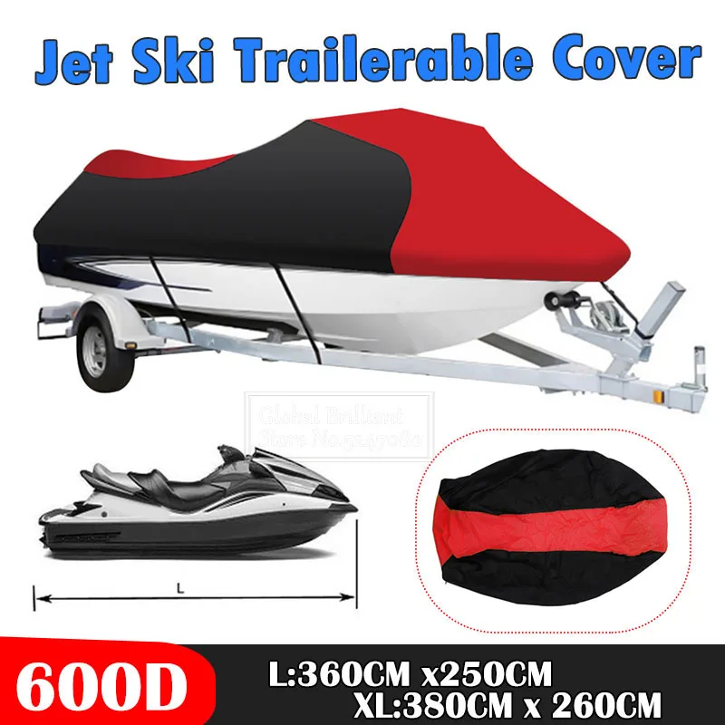 L/Xl Taglia 600D Jet Ski Trailable Red + Black Color Cover Protector Impermeabile Per Yamaha Waverunner Exr Vx Cruiser F
