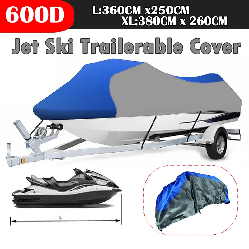 L/Xl Taglia 600D Jet Ski Trailable Motoscafo Cover Protector Impermeabile Sun Uv Per Yamaha Wave Runner Exr Vx Cruiser