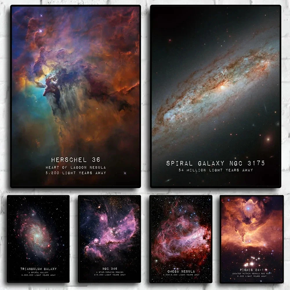 Galaxy Coordinate Space View Black Hole Poster E Stampe Silk Painting Wall Art Pictures Room Home Decor Gift Cuadro