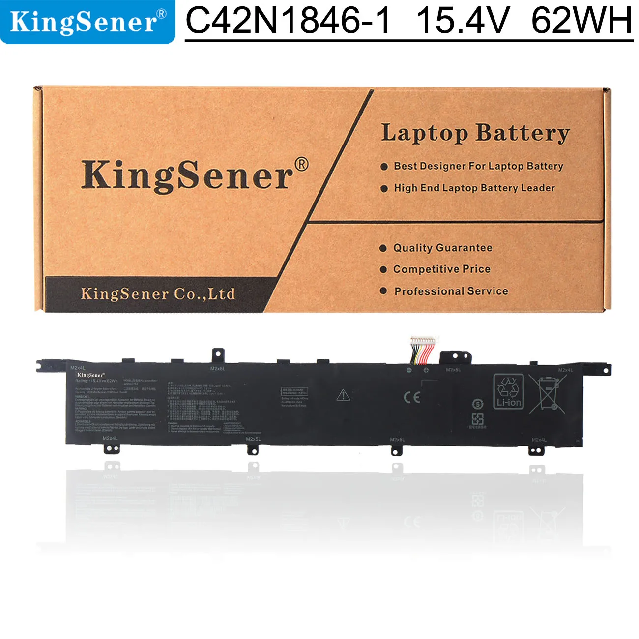 Batteria Per Laptop Kingsener C42N1846-1 Per Asus Zenbook Pro Duo Ux581Gv Duo Pro Ux581G Pro Duo Ux581Gv 0B200-0349000015.4V 62Wh