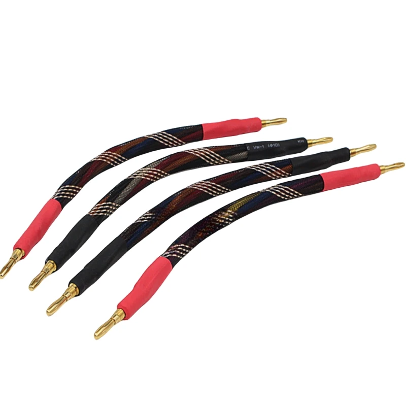 We Pure Copper Fever Grade Speaker Jumper Bridge Cable Audio Split Tone Banana O Spade Y Plug