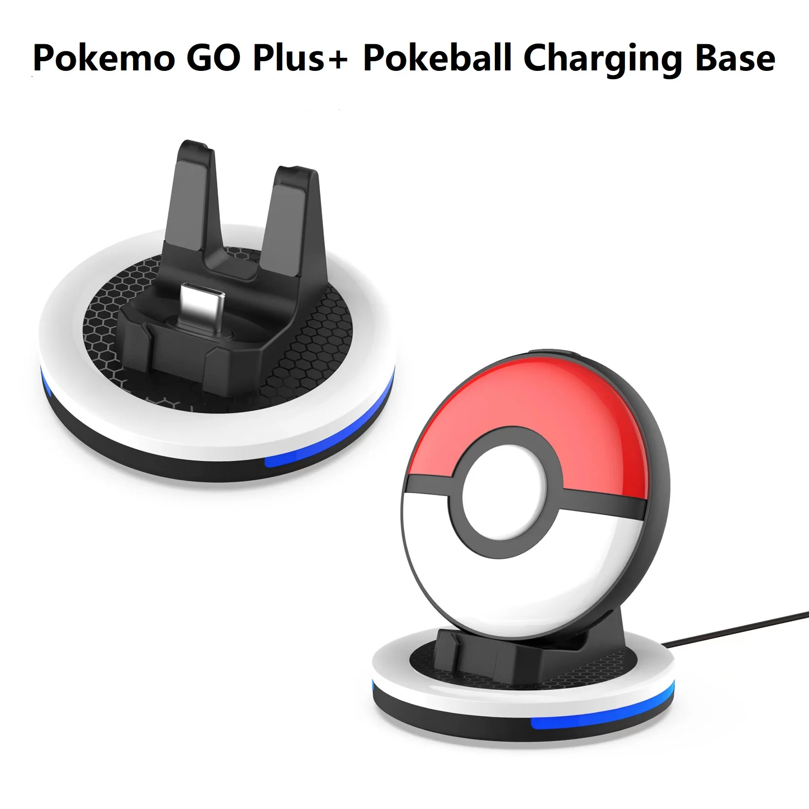 Per Pokemo Go Plus + Base Di Ricarica Pokeball Con Luce Di Visualizzazione Per Pokemo Go Plus + Dock Di Ricarica Accessori Da Gioco