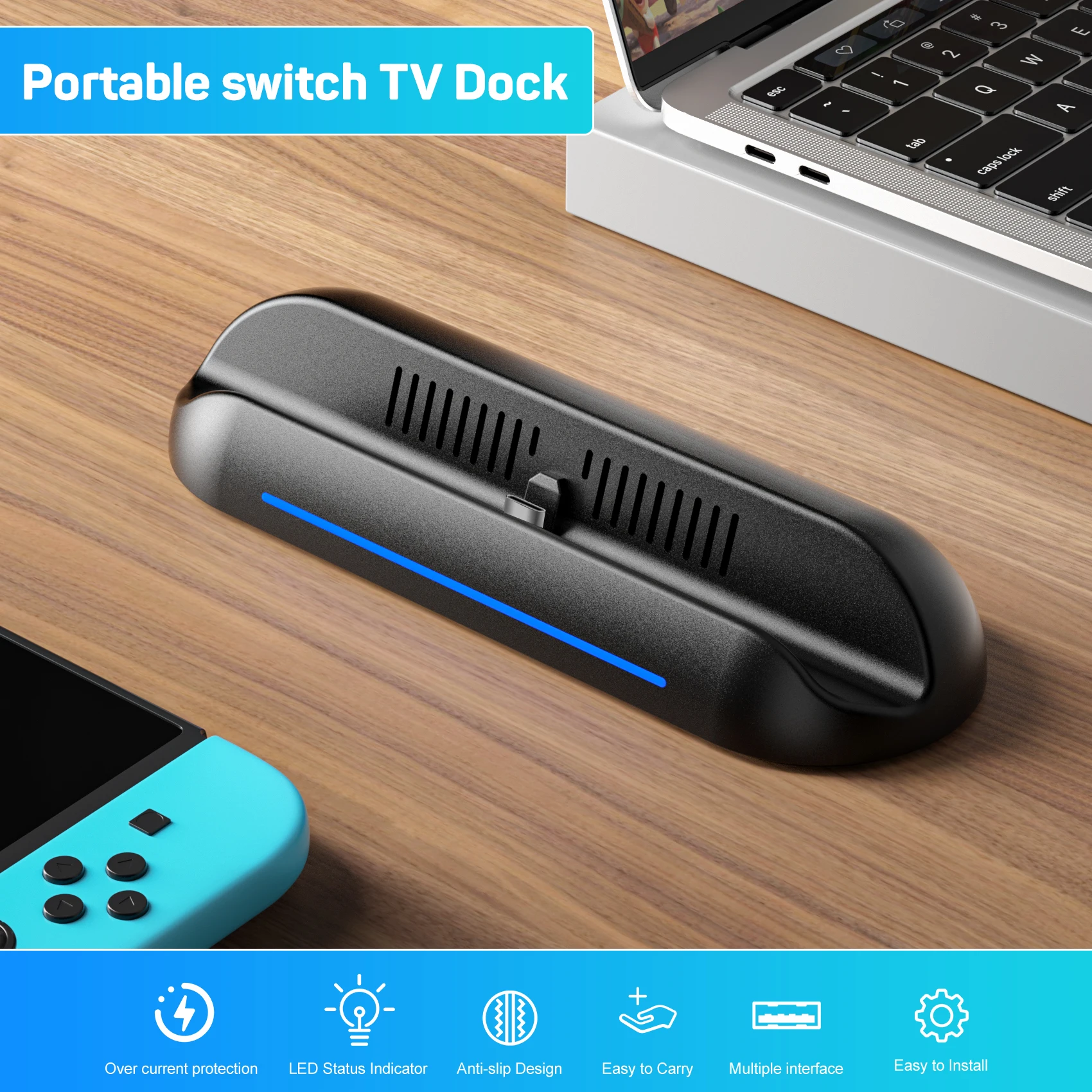 Linyovo Switch Tv Dock Di Ricarica Convertitore Video Usb Type-C Usb3.0/ 2.0 A Hdmi 4K Adattatore Supporto Per Caricabatterie Per Nintendo Switch/Oled