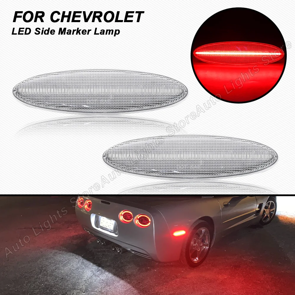 2Pcs Led Luce Posteriore Rossa Per Indicatore Laterale Per Chevy Chevrolet Corvette C5 1997 1998 1999 2000 2001 2002 2003 2004 Corvette C5