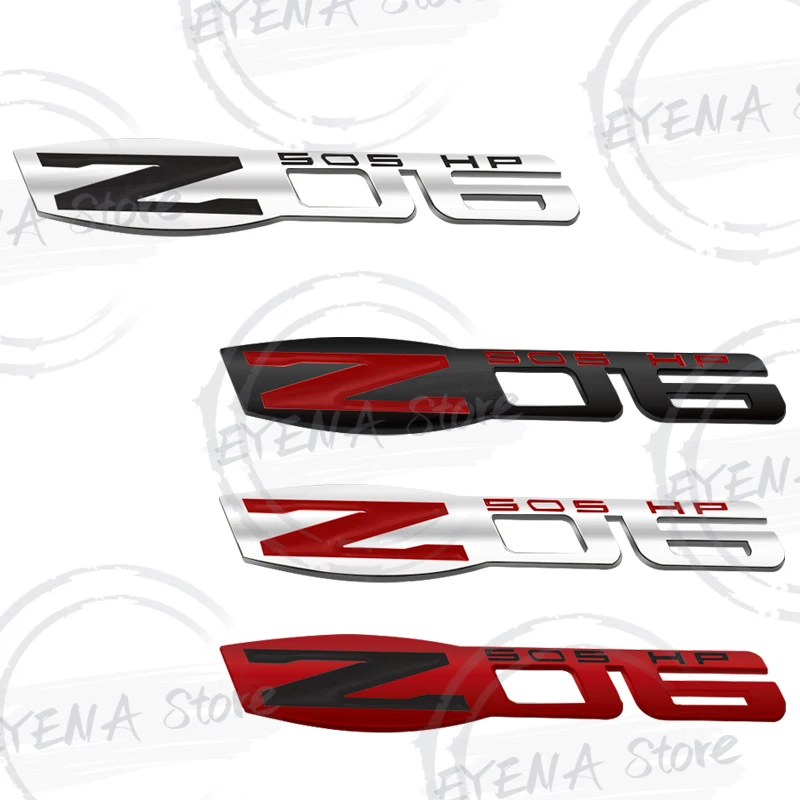Z06 505 Hp Logo Lettering Metal Badge Stickers Car Rear Trunk Body Emblem Per Corvette C4 C5 C6 C7 C8 Sonic Cruze Silverado