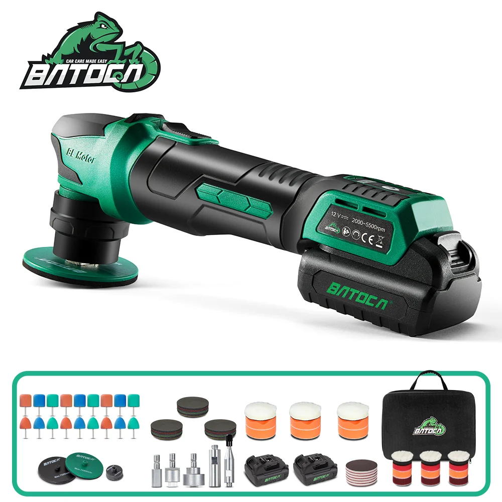 Batoca S4 Lucidatrice Per Auto Senza Fili Lucidatrice Per Auto Senza Fili 3Mm/12Mm Senza Orbitale Casuale 2 Pezzi 2.0Ah Batteria Al Litio