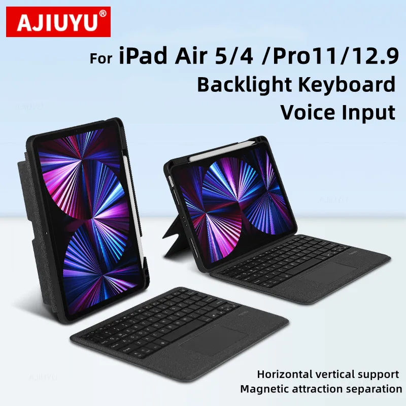 Smart Voice Input Magic Keyboard Per Ipad Air 5 4 10.9 "Pro 12.9 11 2022 2021 2020 Air 10.5" 10.2 "Custodia Touchpad Cover Separabile