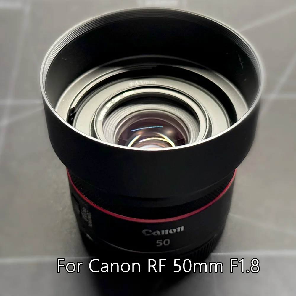 Paraluce In Metallo Per Obiettivo Canon Rf 50Mm 1.8 Stm Rf 50Mm F1.8 Con Cappuccio Libero