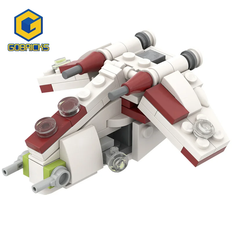 Gobricks Moc Star Space Battle Micro Republic Gunship Classic Movie Astronave Building Blocks Assemblato Modello Boy Child Toy Gift