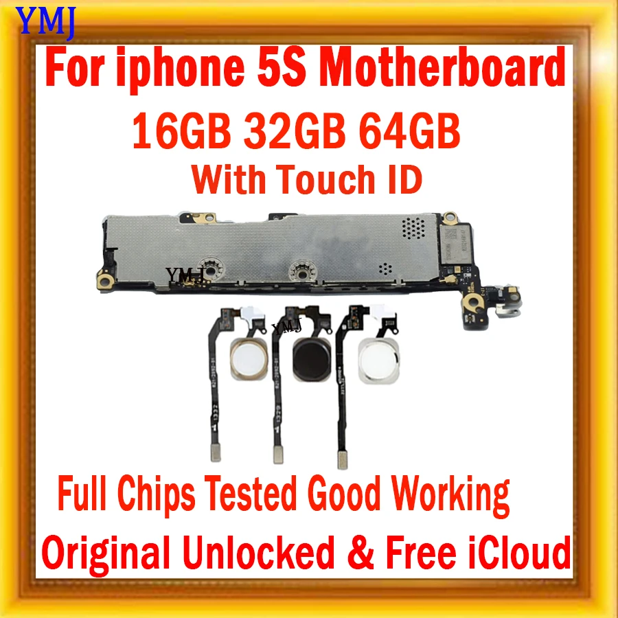 Icloud Gratuito Per Scheda Madre Iphone 5S Con/No Touch Id Schede Logiche Da 16Gb/32Gb/64Gb Con Sistema Ios Scheda Logica Sbloccata Originale